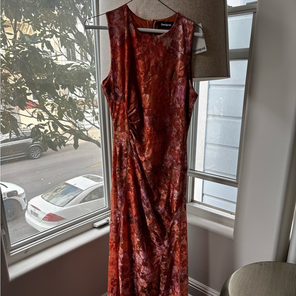 Desigual Orange and Pink Sleeveless Dress